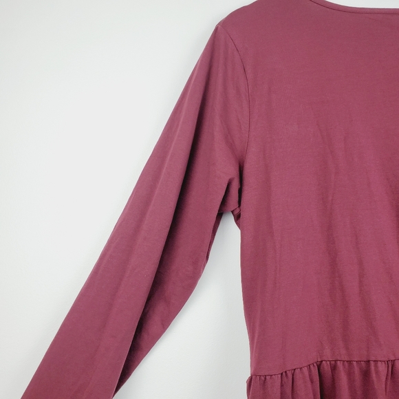 Styleworld Burgandy Faux Wrap Long Sleeve Dress XL - Picture 10 of 10
